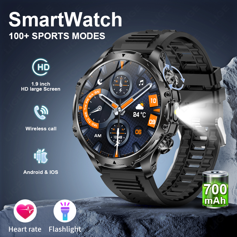 Smartwatch Timex Watches For Men - LIGE Smartwatch Military Men 1.9