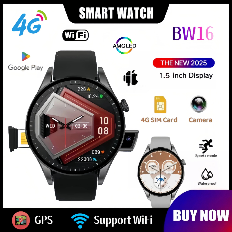 Watch Esim - New 4G Smartwatch BW16: WiFi |GPS|Android
