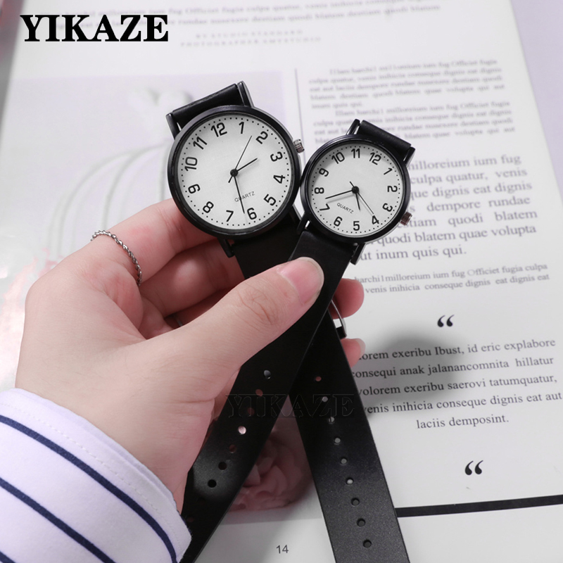 Minimalist Thin Watch - YIKAZE Women's Wristwatch Simple Black White