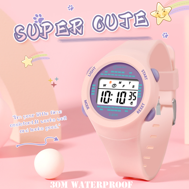 Smartwatch Digital Watches For Boys - Children's Electronic Watch Girl Pink Cute