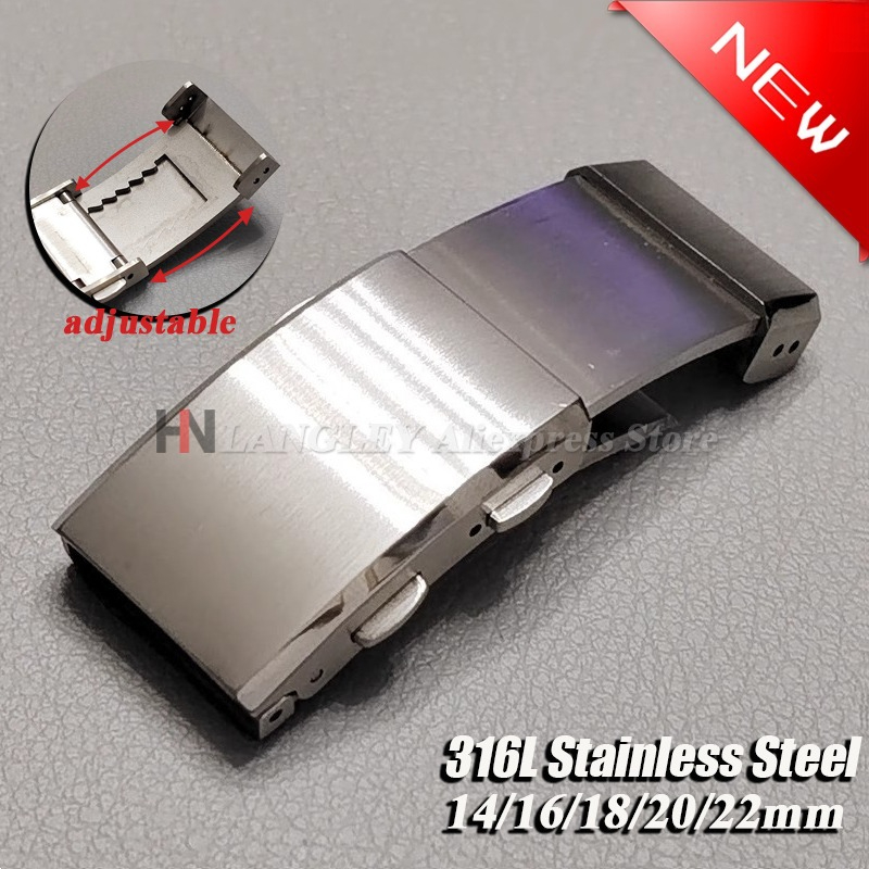 316L Solid Stainless Steel Buc - Replacement Watch Bracelet 评论和价格
