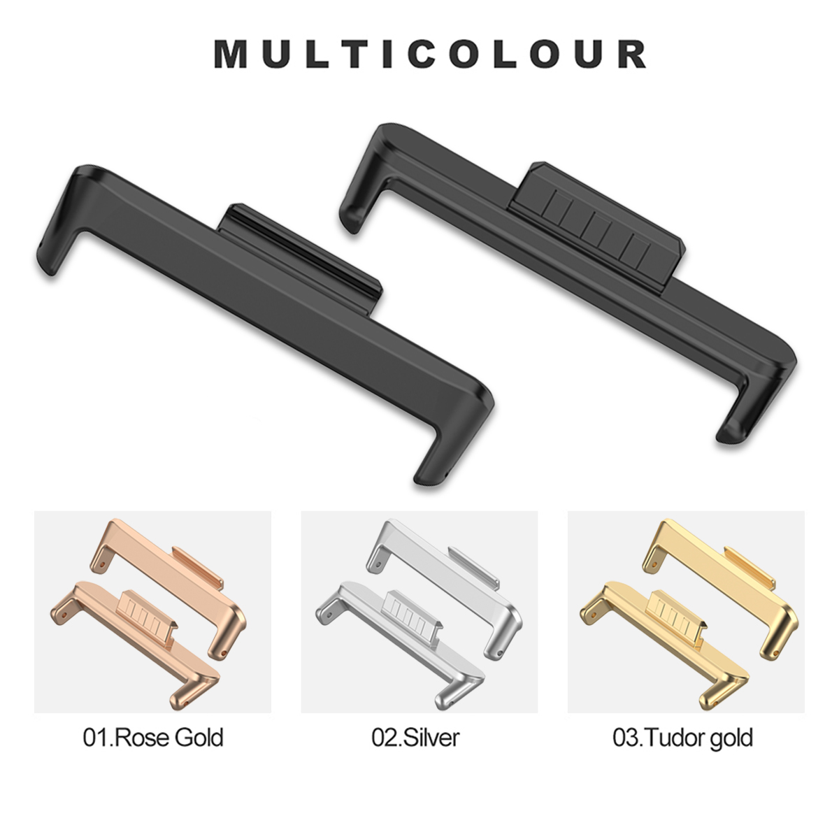 1Pair 12/14/18/20/22mm Metal C - Replacement Watch Bracelet 评论和价格