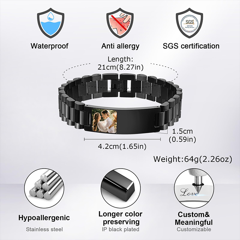 Custom Picture Text Bracelet W - Smartwatch Sports Watches For Men 评论和价格