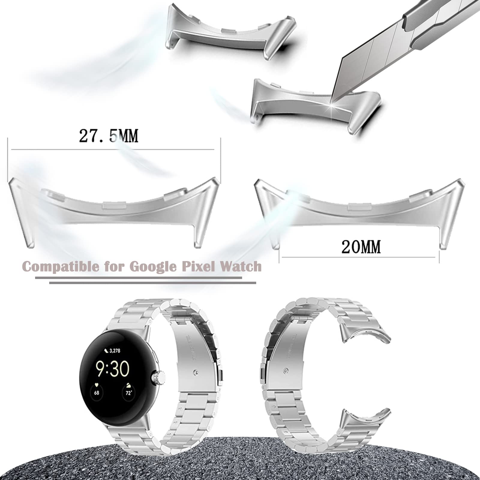 1/2 pair Metal Connector For G - Replacement Watch Bracelet 评论和价格