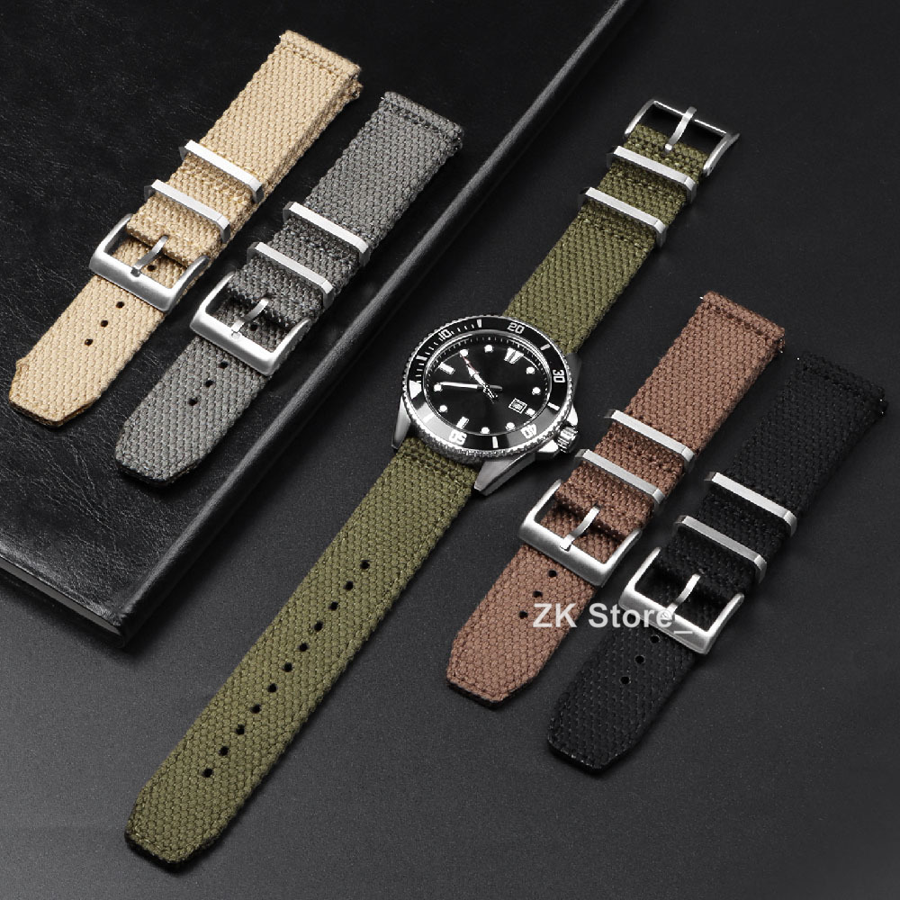 Linen Nylon Watch Straps 20mm  - Smartwatch Army Watches For Men 评论和价格