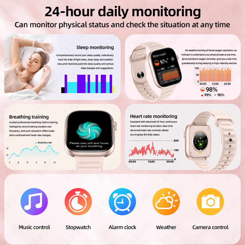 LIGE 2026 NEW Smart Watch Hear - Couple Watches Smartwatch 评论和价格