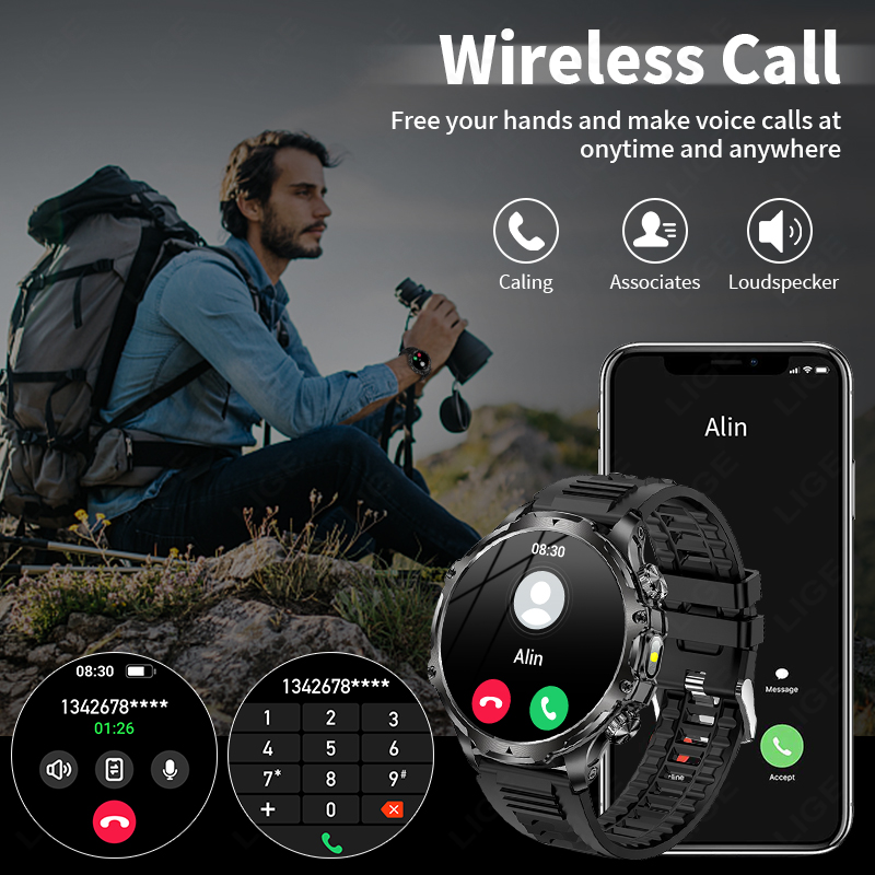 LIGE Smartwatch Military Men 1 - Smartwatch Timex Watches For Men 评论和价格