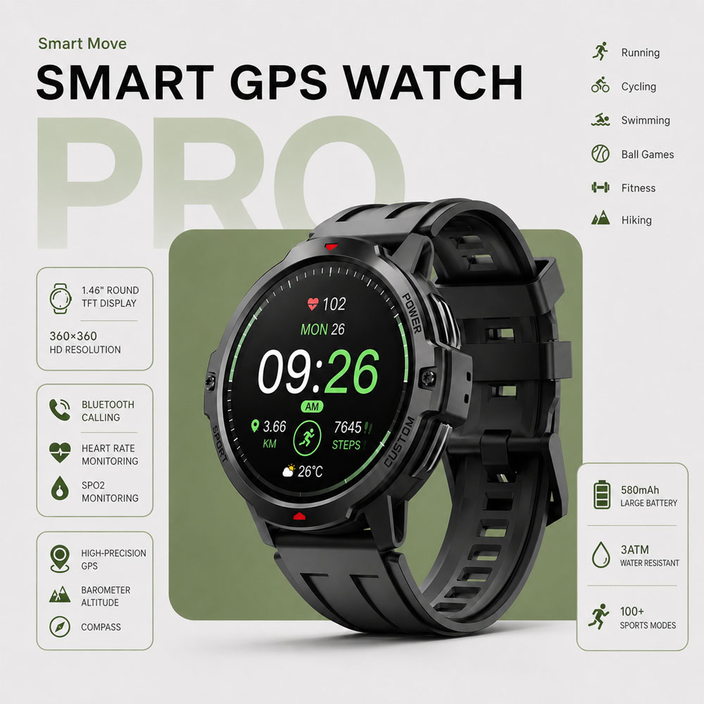 NEW 1.46 Inches Military GPS S - Smartwatch Timex Watches For Women 评论和价格