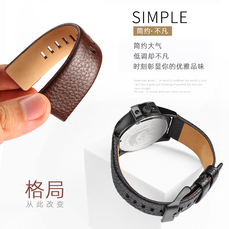 cowhide watchband For Diesel D - Watch Esim 评论和价格