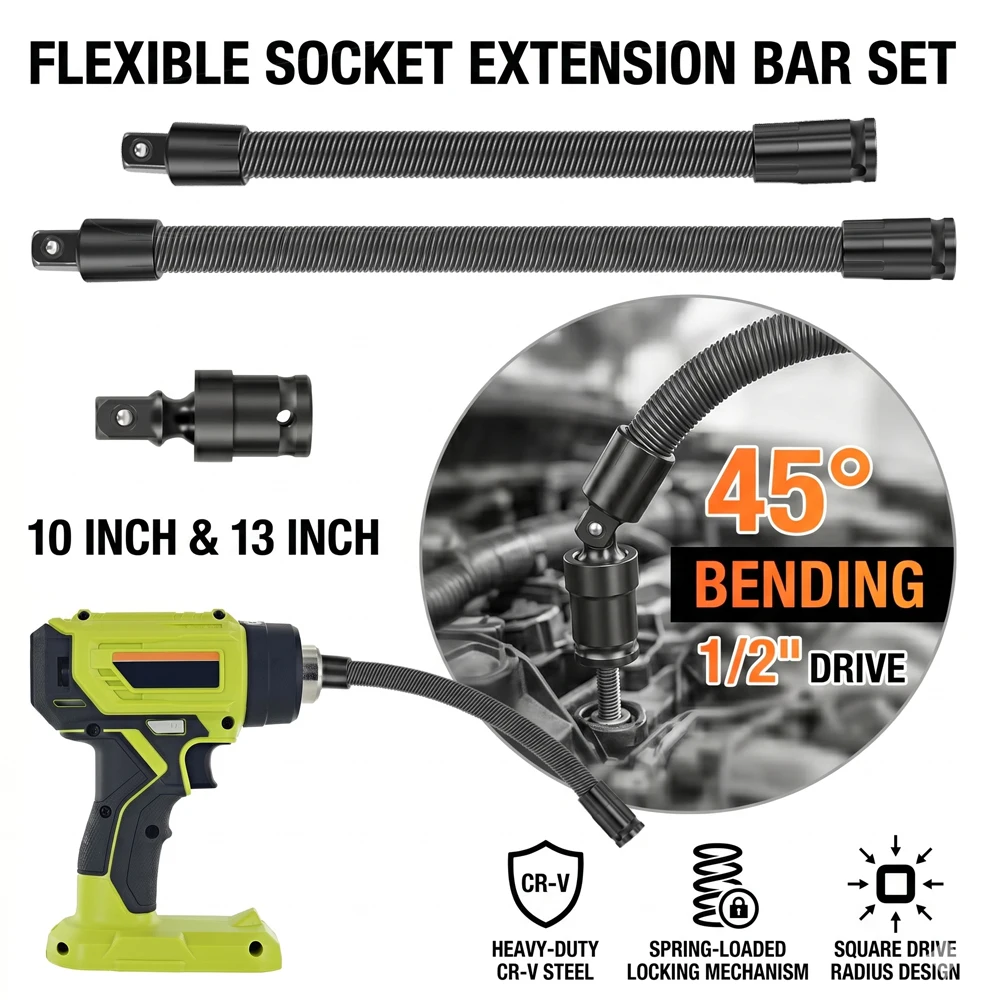 1/2 Flexible Socket Extension  - Spring Bar Tool 评论和价格