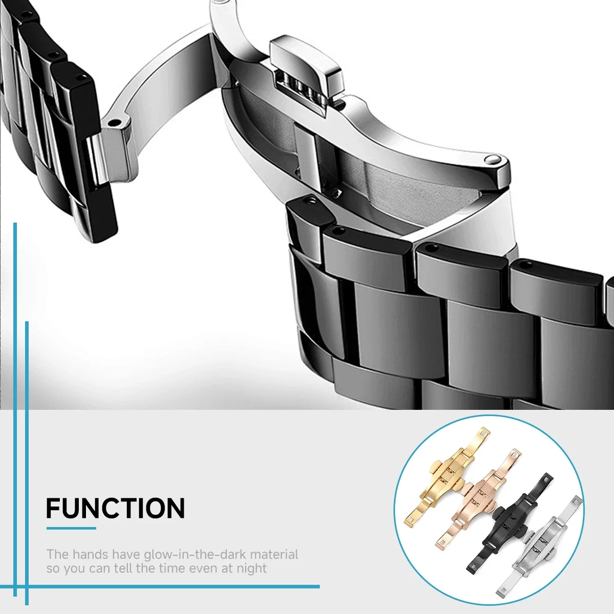 Polished Stainless Steel Buckl - Replacement Watch Bracelet 评论和价格