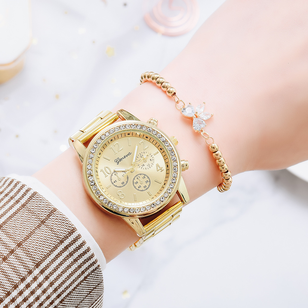 Gold Women Watch Geneva Classi - Minimalist Thin Watch 评论和价格