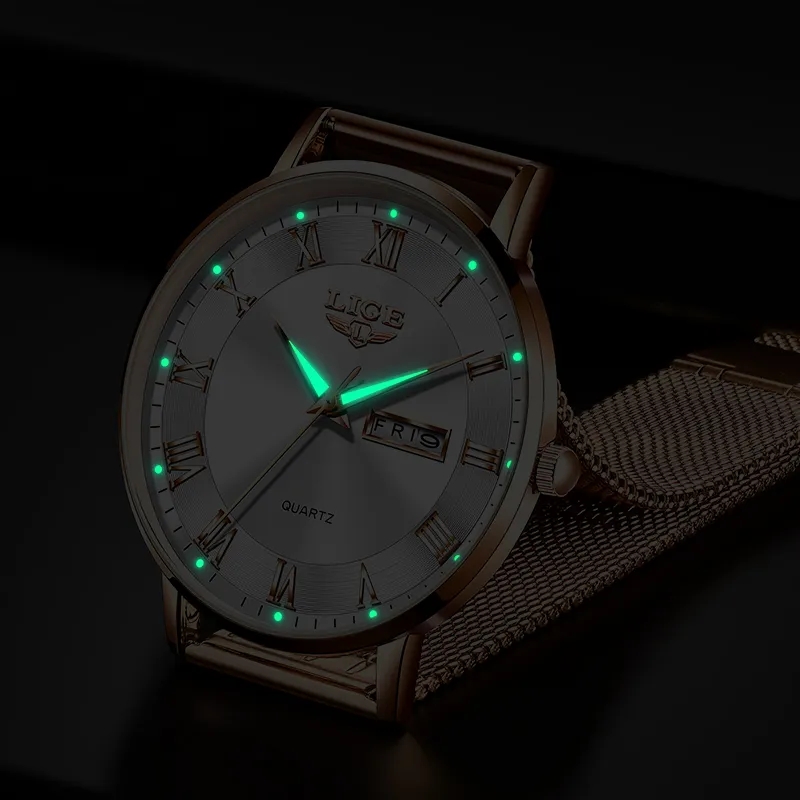 LIGE Fashion Women Watch Top B - Minimalist Thin Watch 评论和价格