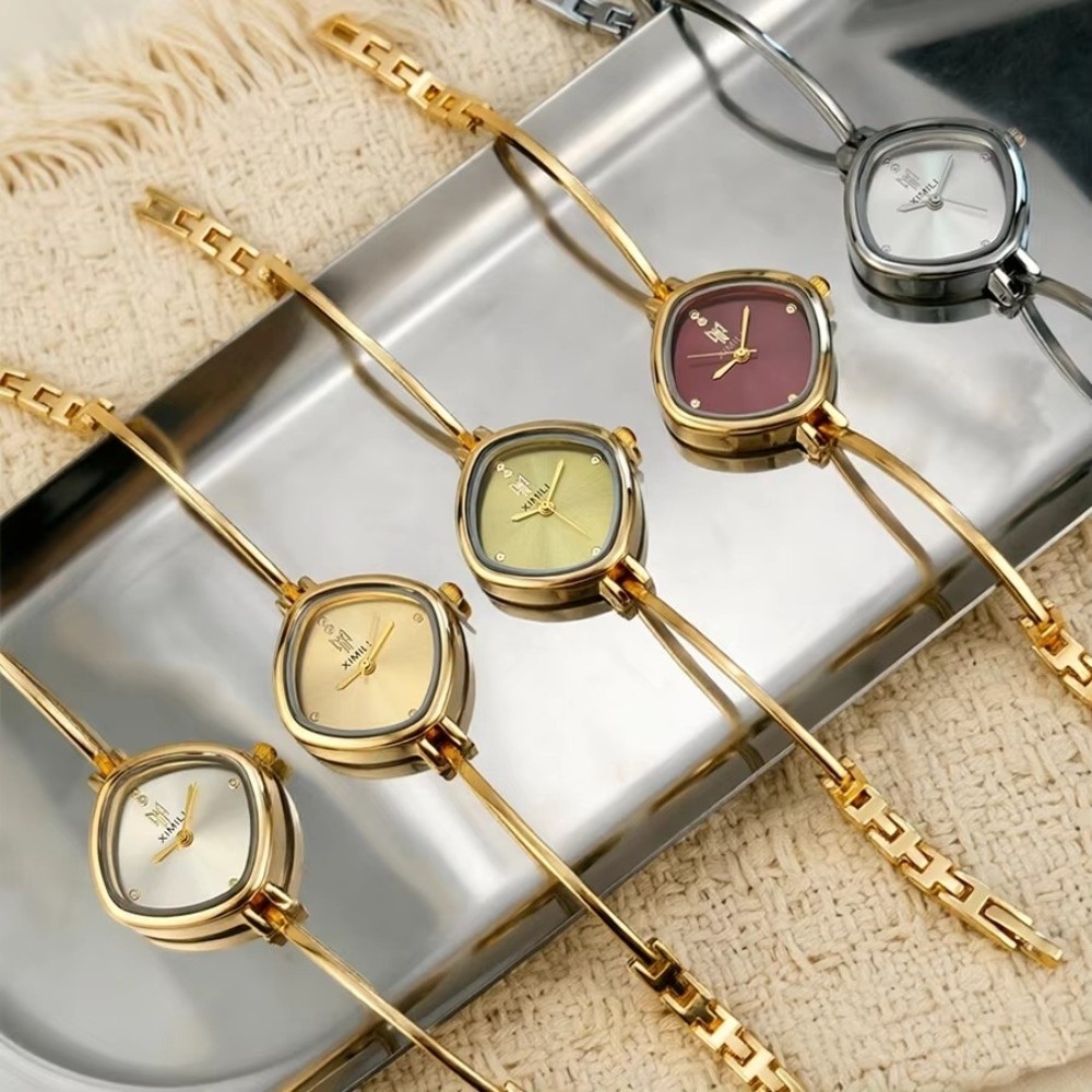 Solid Color Dial Square Bangle - Minimalist Thin Watch 评论和价格