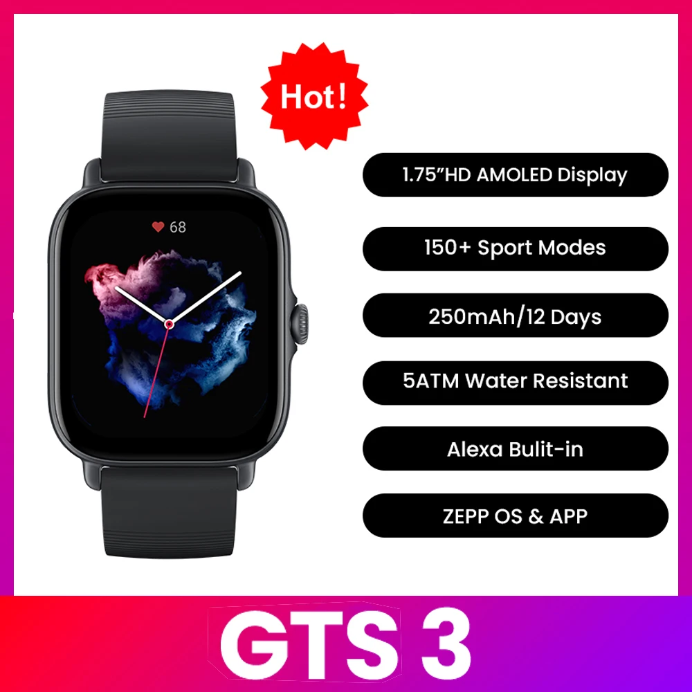 Amazfit GTS 3 Smartwatch  5ATM - Smartwatch Timex Watches For Men 评论和价格