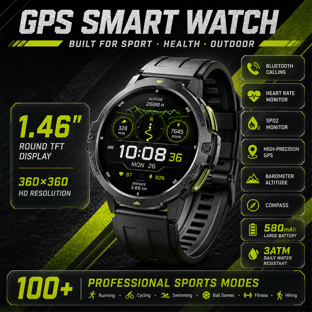 NEW Military GPS Smartwatch 3A - Smartwatch Timex Watches For Women 评论和价格