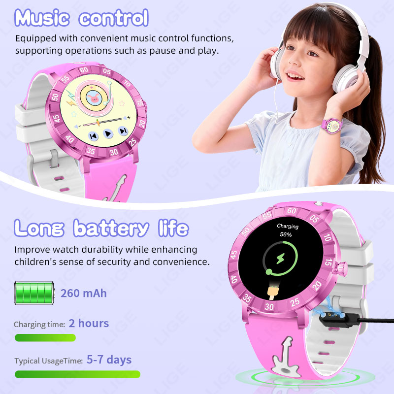 LIGE Kids Smart Watch HRV SOS  - Smartwatch Watches Useful Gift For Boys 评论和价格